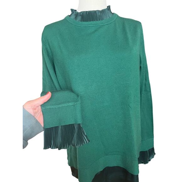Sioni Milano green long sleeve sweater blouse size XL - Picture 2 of 4